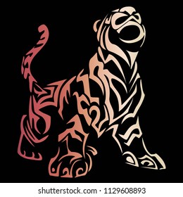 Tiger stencil art