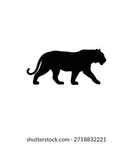 Tiger step silhouette icon vector flat design.
