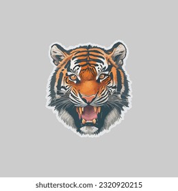 tiger sticker logo vector design