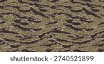 Tiger stripe camouflage pattern.  Hunting camouflage. Camouflage seamless pattern. Forest real tree camouflage design. Tiger stripe pattern.