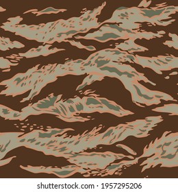 Tiger stripe camouflage seamless vector  pattern for background, Fabric and others.