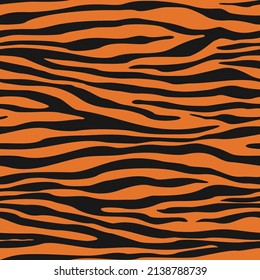 
Tiger stripe vector pattern, seamless modern print, orange background