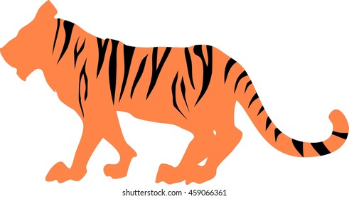 Tiger striped silhouette
