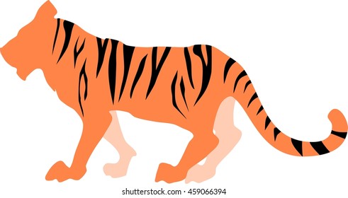 Tiger striped silhouette