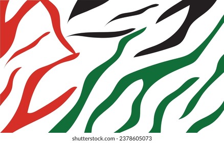 Tiger stripes colors flag of Palestine vector.