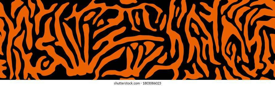 Patrón de tiras de tigre, piel animal, fondo de línea. Textura sin fisuras del vector
