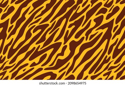 Tiger Stripes Pattern, Background, Seamless, Animal Skin Print, Vector, Illustration