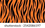 tiger stripes seamless pattern. Tiger Pattern Design. Drawing Safari Texture Print. Abstract Animal Background.