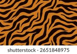 Tiger Stripes Seamless Pattern. Tiger Pattern Design. Drawing Safari Texture Print. Abstract Animal Background.