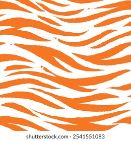 tiger stripes seamless pattern. Tiger Pattern Design. Drawing Safari Texture Print. Abstract Animal Background.