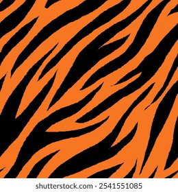 tiger stripes seamless pattern. Tiger Pattern Design. Drawing Safari Texture Print. Abstract Animal Background.