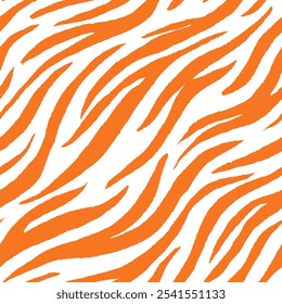 tiger stripes seamless pattern. Tiger Pattern Design. Drawing Safari Texture Print. Abstract Animal Background.