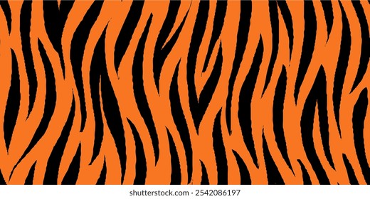 tiger stripes seamless pattern. Tiger Pattern Design. Drawing Safari Texture Print. Abstract Animal Background.