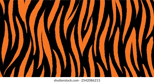 tiger stripes seamless pattern. Tiger Pattern Design. Drawing Safari Texture Print. Abstract Animal Background.