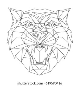 Tiger stylized triangle polygonal model