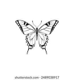 tiger swallowtail silhouette vector design