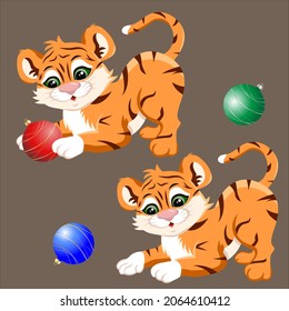 Tiger - symbol of 2022, eastern calendar, Christmas