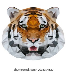 tiger symbol 2022 lowpoligonal triangle