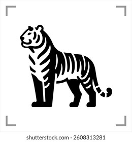 Tiger Symbol Icon Animal Pictogram Full-body Side View Simple And Minimalist