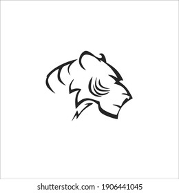 Tiger Symbol Logo. Tribal Tattoo Design. Vector Illustration.