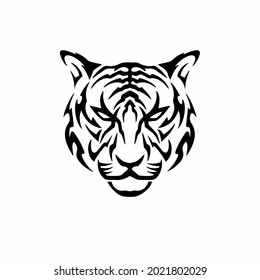 Tiger Symbol Logo. Tribal Tattoo Design. Stencil Vector Illustration