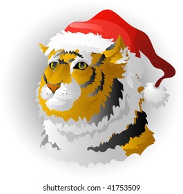 The tiger - a symbol of New Year. isolated.