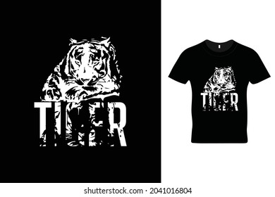 Tiger t shirt design. Beautiful wildlife t shirt