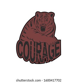 Tiger t shirt design motivation slogan, illustration, logo, mascot