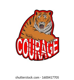 Tiger t shirt design motivation slogan, illustration, logo, mascot