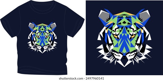 Tiger t shirt graphic design vector illustration 