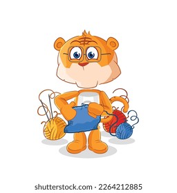 the tiger tailor mascot. cartoon vector