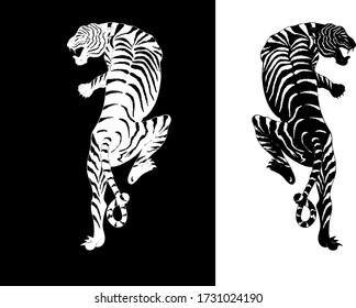 tiger tattoo black and  white