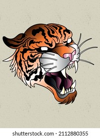 tiger tattoo head traditional for new year
