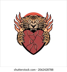 tiger tattoo illustration vector design
