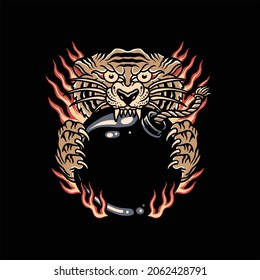 tiger tattoo illustration vector design