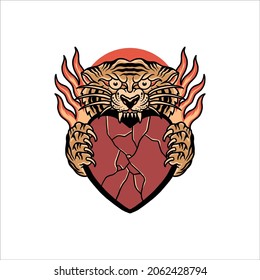 tiger tattoo illustration vector design