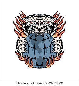 tiger tattoo illustration vector design