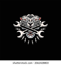 tiger tattoo illustration vector design