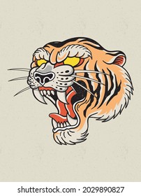 escuela antigua con el logo del tatuaje de tigre