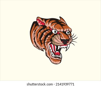 
tiger tattoo old school Illustration