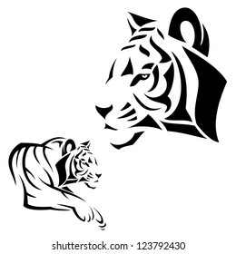 Tiger tattoo - vector illustration