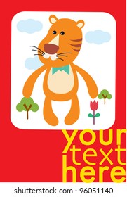 Tiger with text card