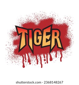 Tiger text graffiti street art