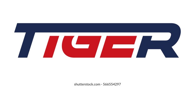 Tiger text letter logo vector