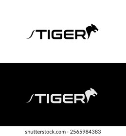 Tiger text modern simple logo