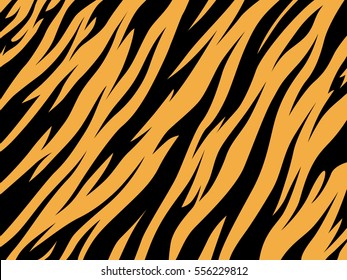 Tiger texture abstract background orange black. Vector jungle strip