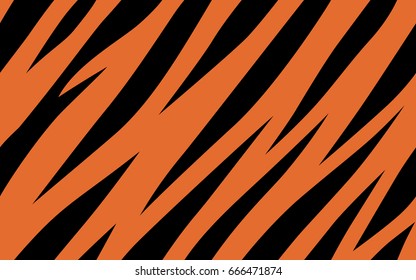 Tiger texture abstract background orange black. Vector jungle stripe africa seamless repeated