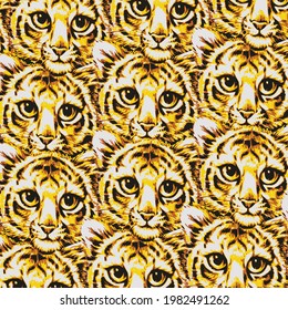 Tiger texture pattern design vector. Stylised Tiger Skin Background for Fabric, Print, Fashion, Wallpaper. Vector illustration.