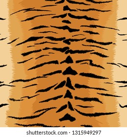 Tiger Texture Seamless Animal Pattern. Striped Fabric Background Tiger Skin Fur. Fashion Abstract Design Print for Wallpaper, Decor. Vector illustration