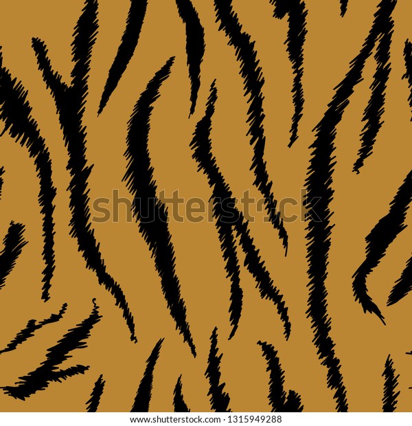 Tiger Texture Seamless Animal Pattern Striped Stock Vector (Royalty ...